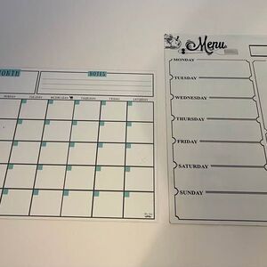 TWO magnetic pieces - a magnet monthky calendar and a magnet menu planner